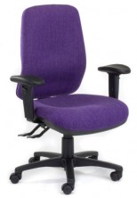 Body Line Plus High Back. Heavy Duty 2 Or 3 Lever. Ratchet Back, Wide Seat. Arms. Any Fabric. 135Kg